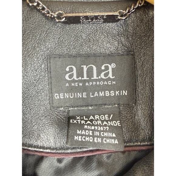 Vintage A.N.A Women’s XL Black Genuine Lambskin Leather Motorcycle Biker Jacket - Picture 12 of 15